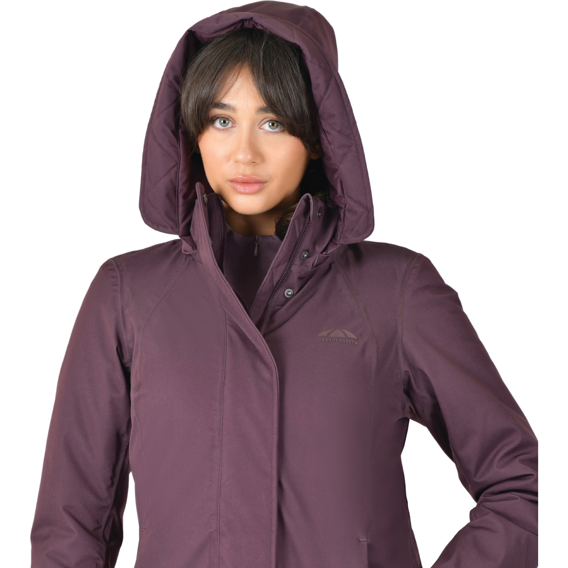 2025 Weatherbeeta Femmes Vêtement Imperméable Tout Usage Longline Équestre Veste 1028432 - Mulberry